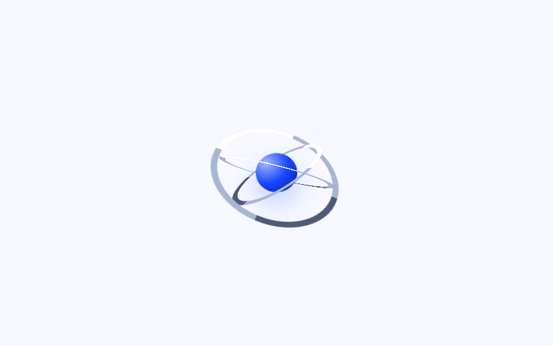 Three reflective rings around a cobalt core